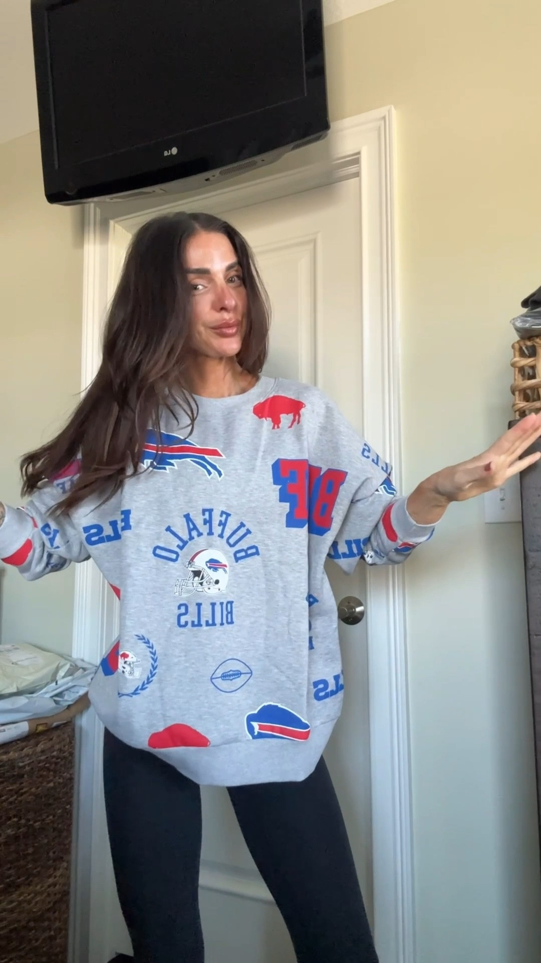 My new fave game day sweatshirt. Wearing size small. Def has a relaxed oversized fit! 

#LTKU #LTKSeasonal #LTKFindsUnder50