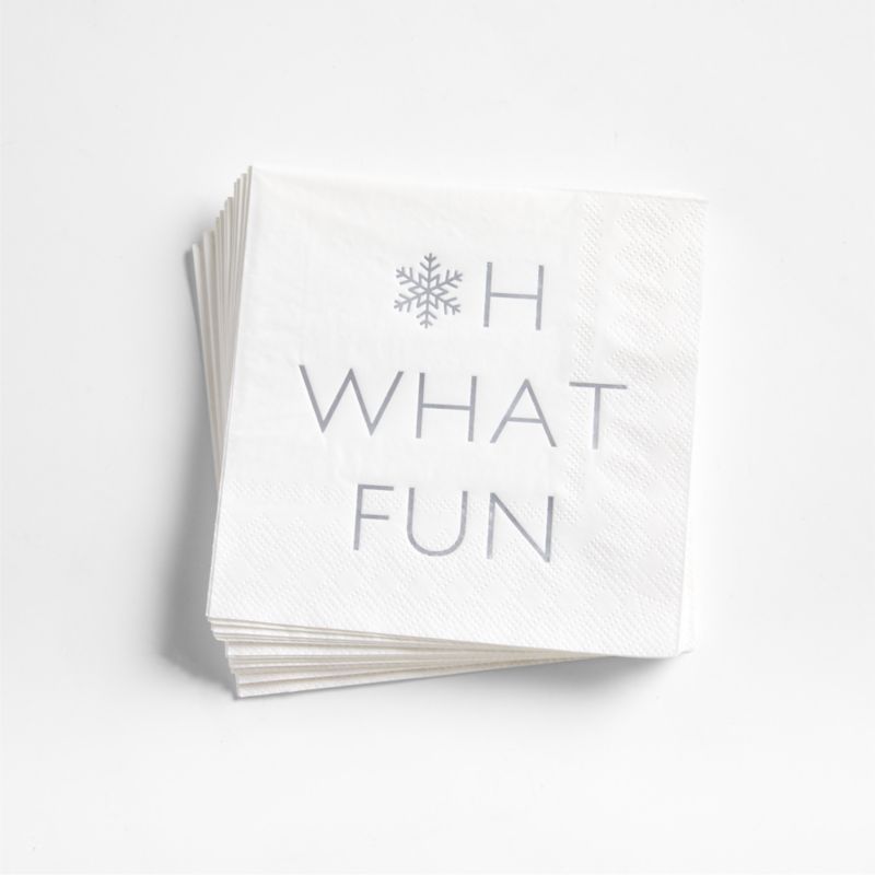 Oh What Fun Paper Cocktail Napkins, Set of 20 | Crate and Barrel | Crate & Barrel