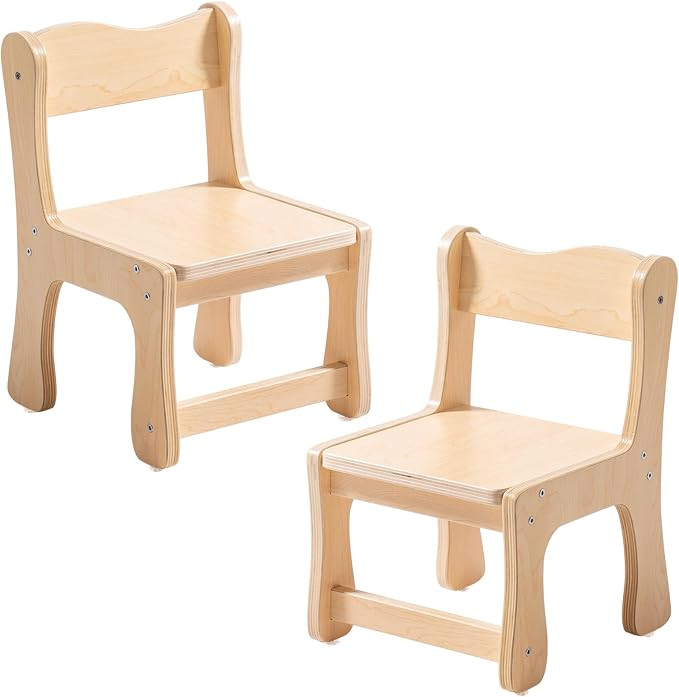 ROBOTIME Kids Wooden Chairs, 2-PCS Toddler Chairs for Table for Playroom, Children's Wooden Playr... | Amazon (US)