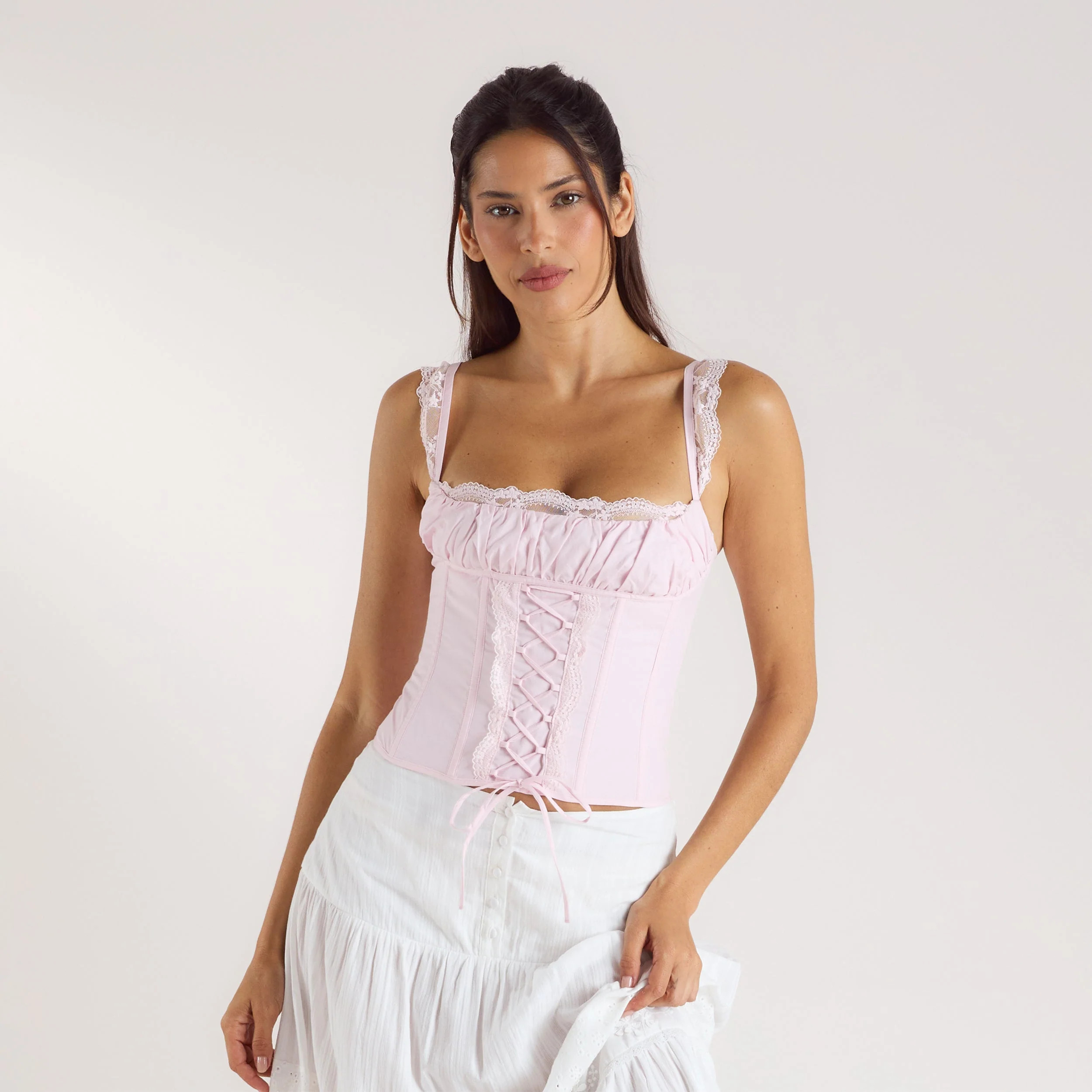 Belle Corset Top - Pink | Lounge UK