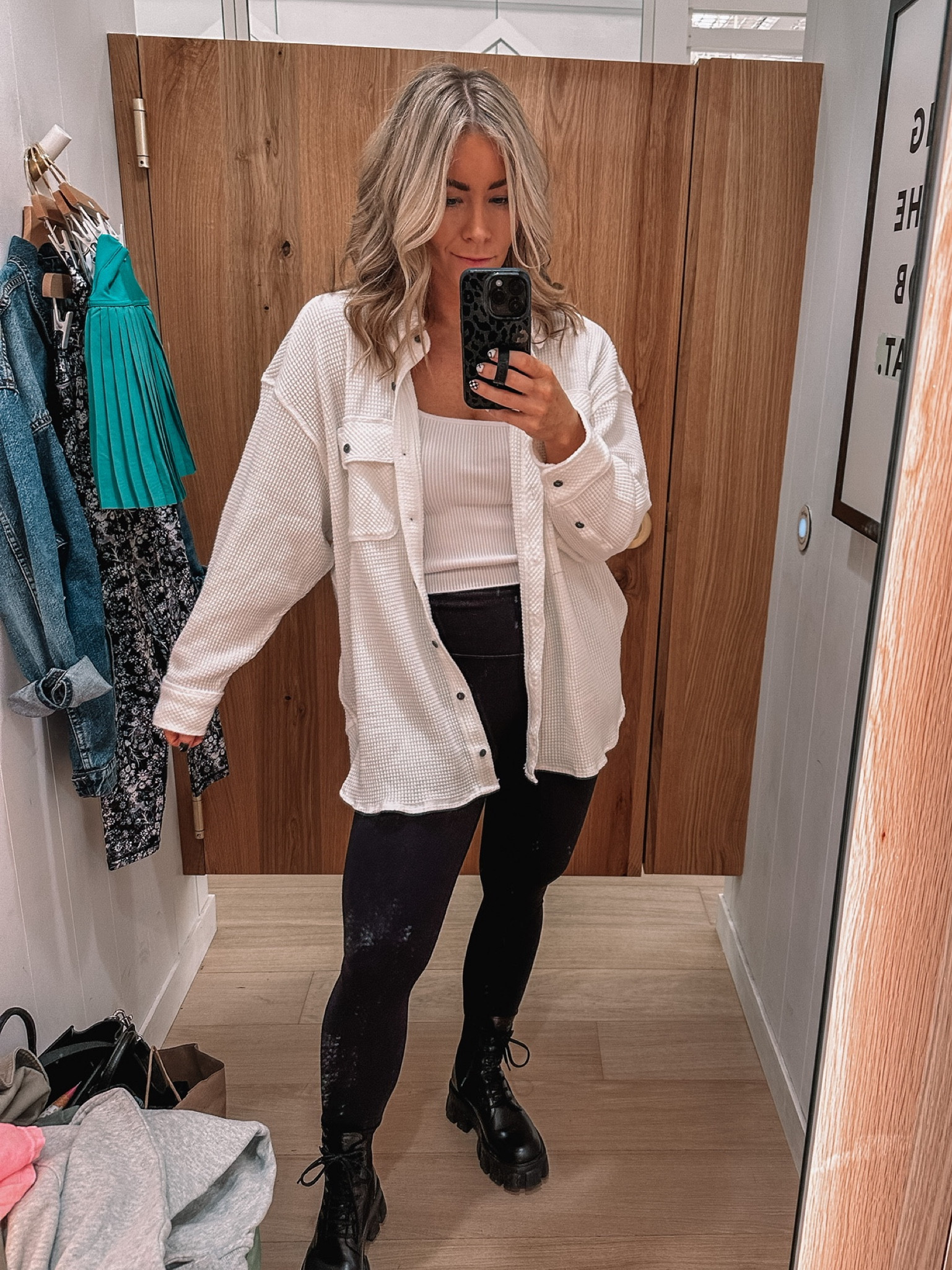 Aerie waffle shirt, Aerie ribbed longline sports bra, Aerie black crossover cut out leggings 

#LTKSale #LTKU #LTKunder100