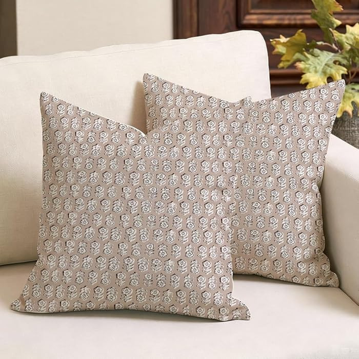 RABUSOFA Decorative Vintage Floral Print Throw Pillow Covers Neutral Modern Farmhouse Cushion Cov... | Amazon (CA)