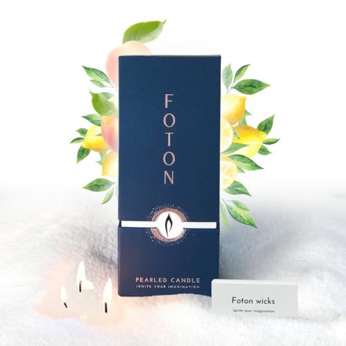 Foton Pearled Candle 18 Oz - Sassy Citrus Scented Non Toxic Luxury Long Lasting Powder Candles up to 120 Hours - Refillable Candle Sand with 30 Wicks for Candle Making | Amazon (US)