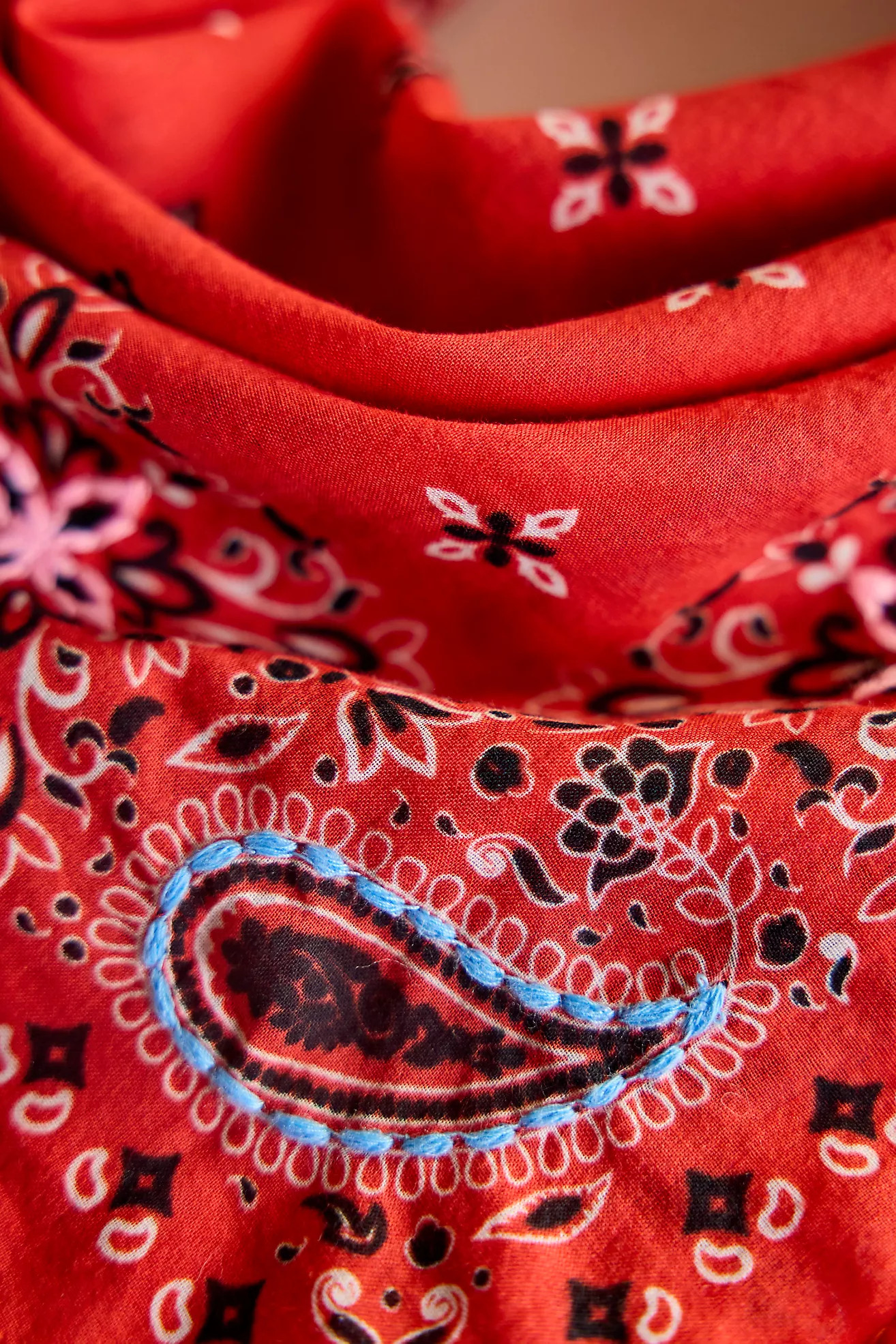 Embroidered Paisley Cotton Bandana | Anthropologie (US)