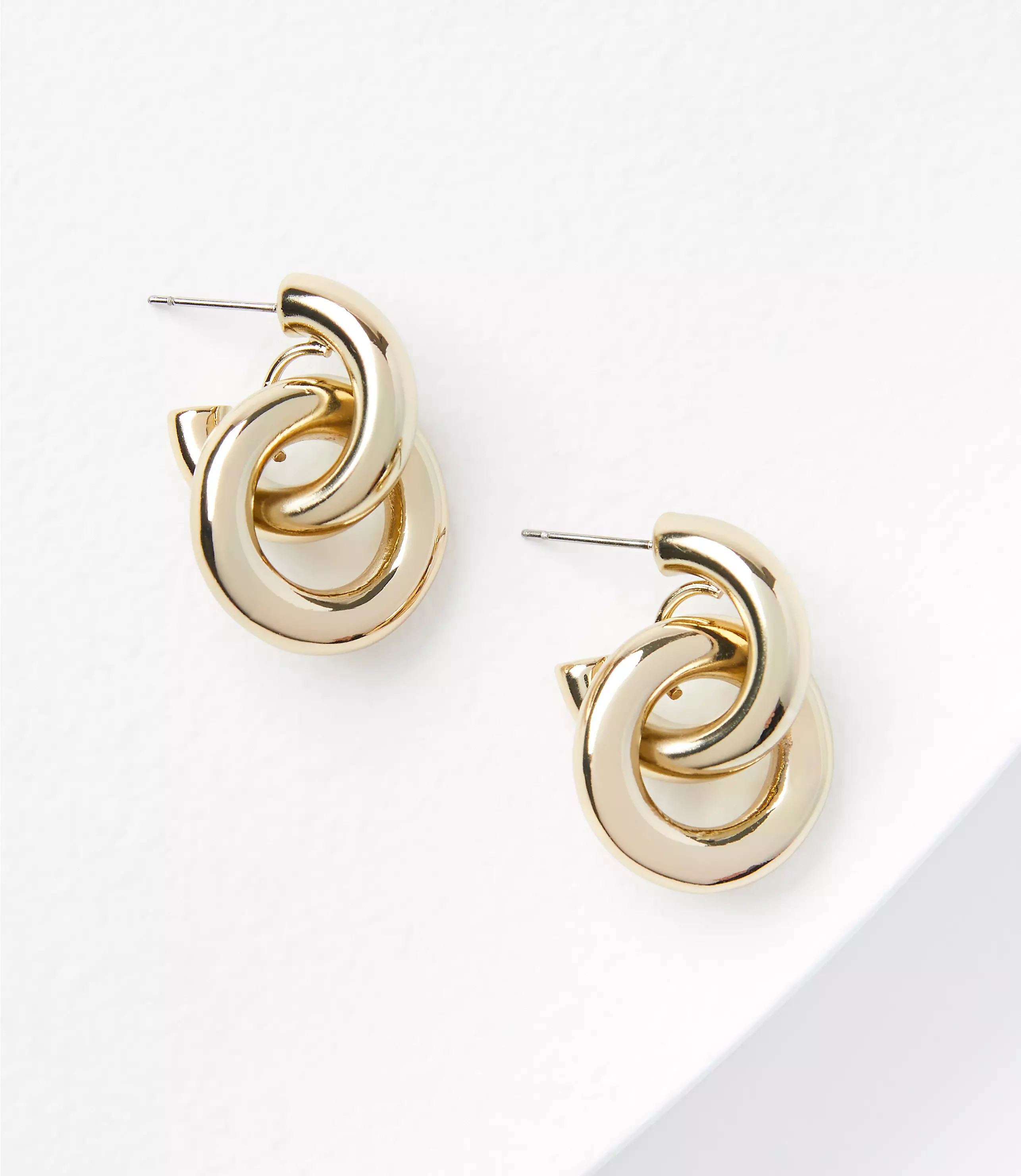 Chunky Drop Hoop Earrings | LOFT