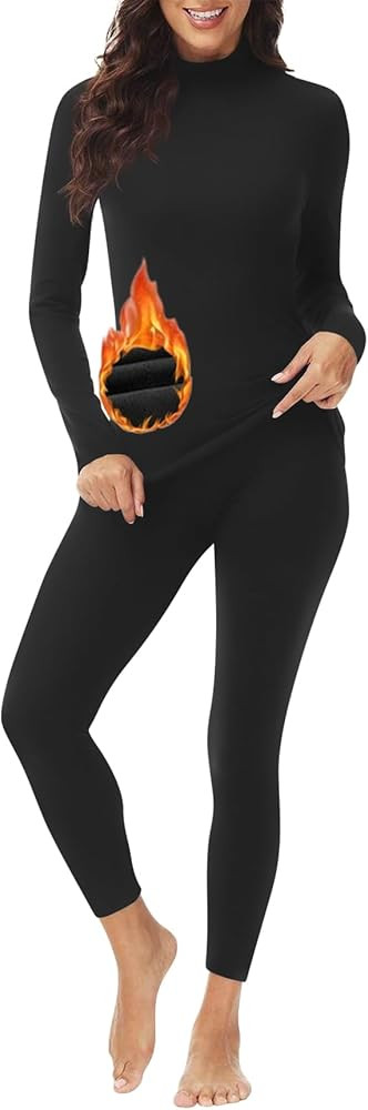 Women's Thermal Underwear Fleece Base Layer Set | Amazon (US)