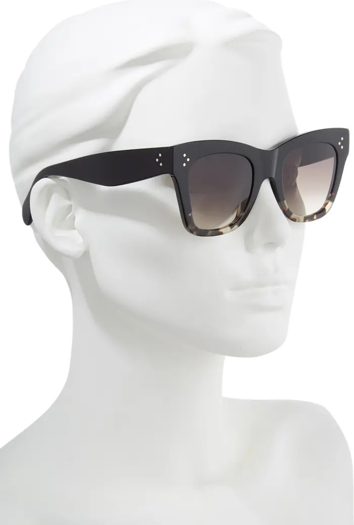50mm Gradient Bold 3 Dot Cat Eye Sunglasses | Nordstrom