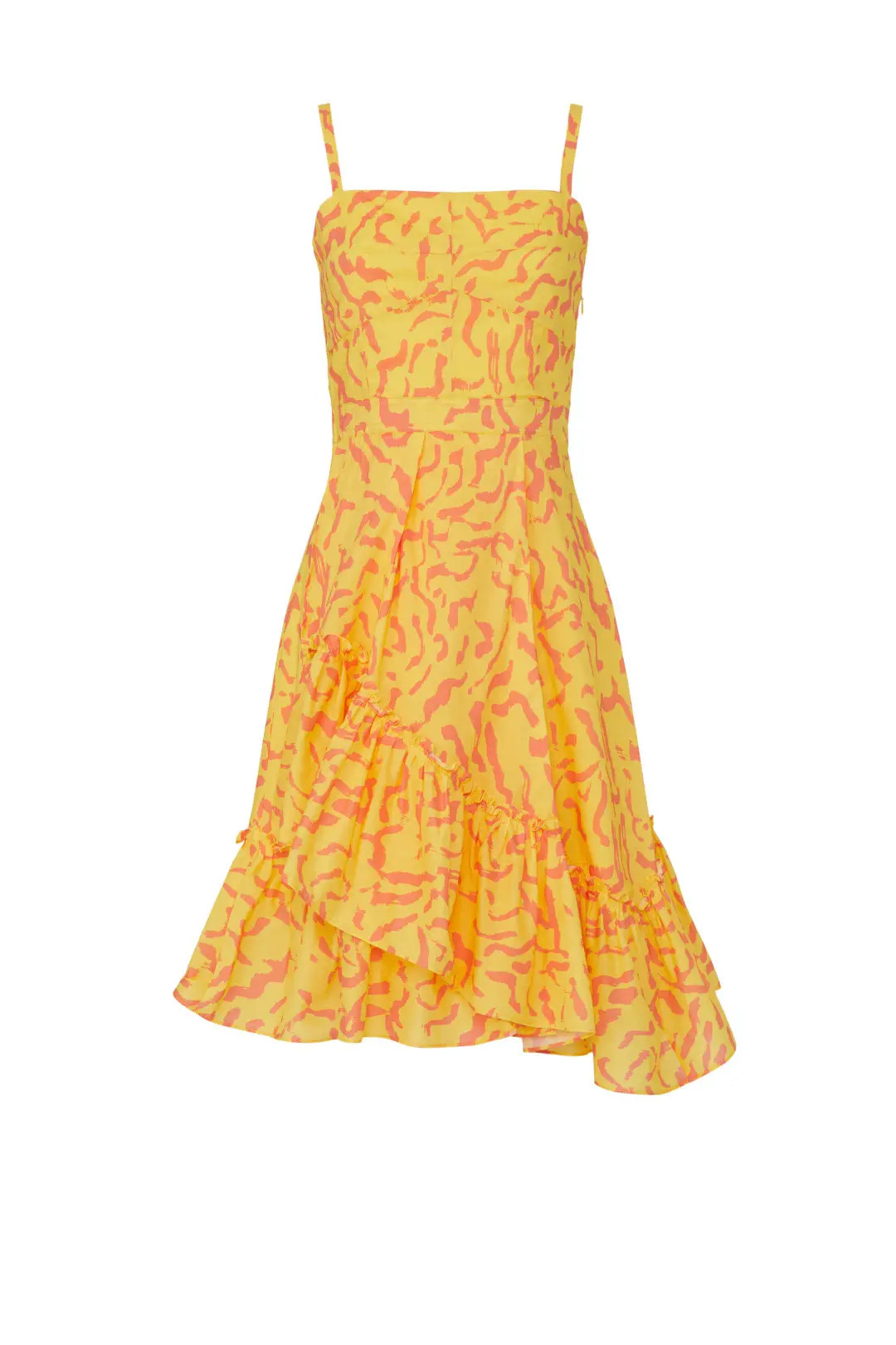 Derek Lam Collective Yellow Scribble Dress | Rent the Runway
