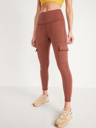 High-Waisted PowerPress Cargo 7/8-Length Compression Leggings for Women | Old Navy (US)
