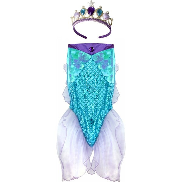 Mermaid Glimmer Skirt w/Tiara, Lilac/Blue | Maisonette