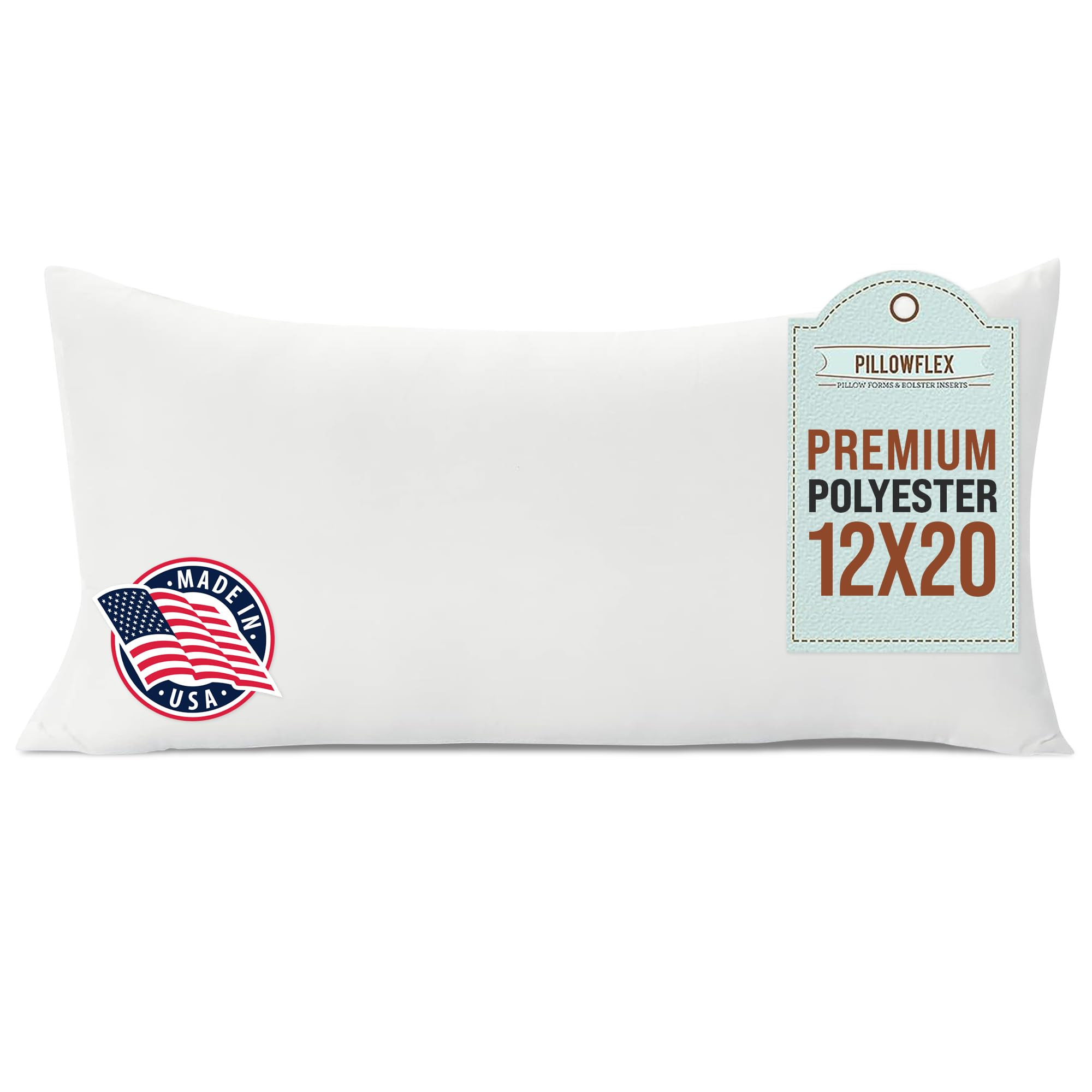 Pillowflex Premium Polyester Throw Pillow Insert - 12x20 Ultra Soft Large Rectangle Throw Pillow,... | Amazon (US)