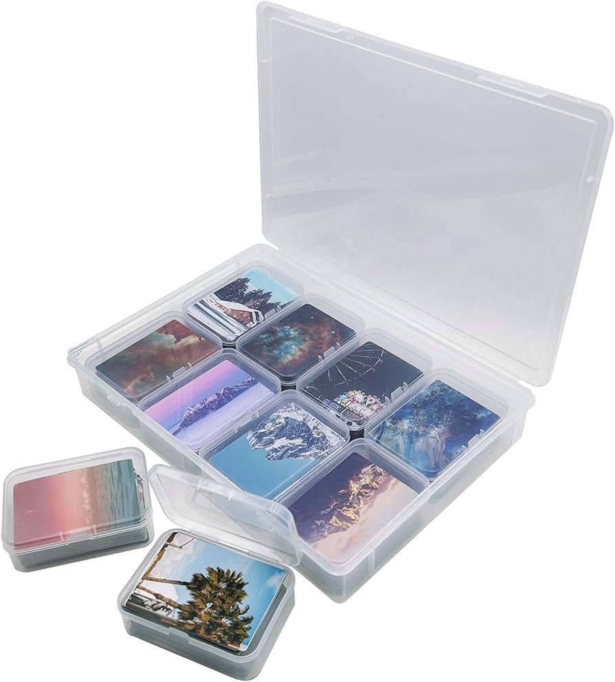 Trading Card Storage Box, 9 Pcs Plastic Box Compatible with Card Holder for Playing Cards, Deck B... | Amazon (US)