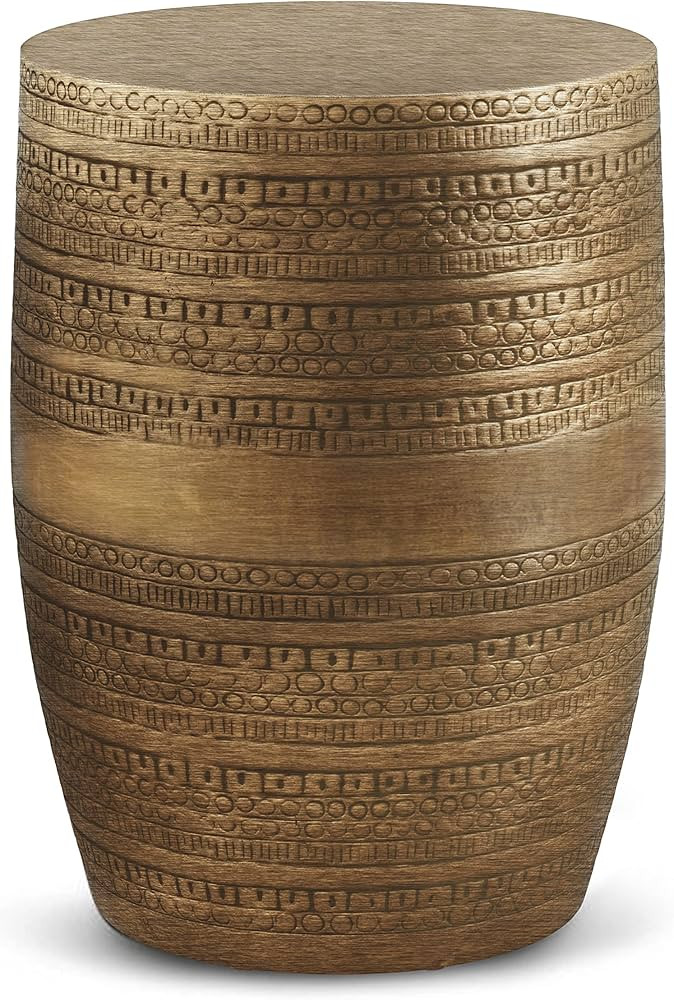SIMPLIHOME Johnsen Contemporary 15 inch Wide Metal Large Accent Side Table in Antique Gold, Fully... | Amazon (US)