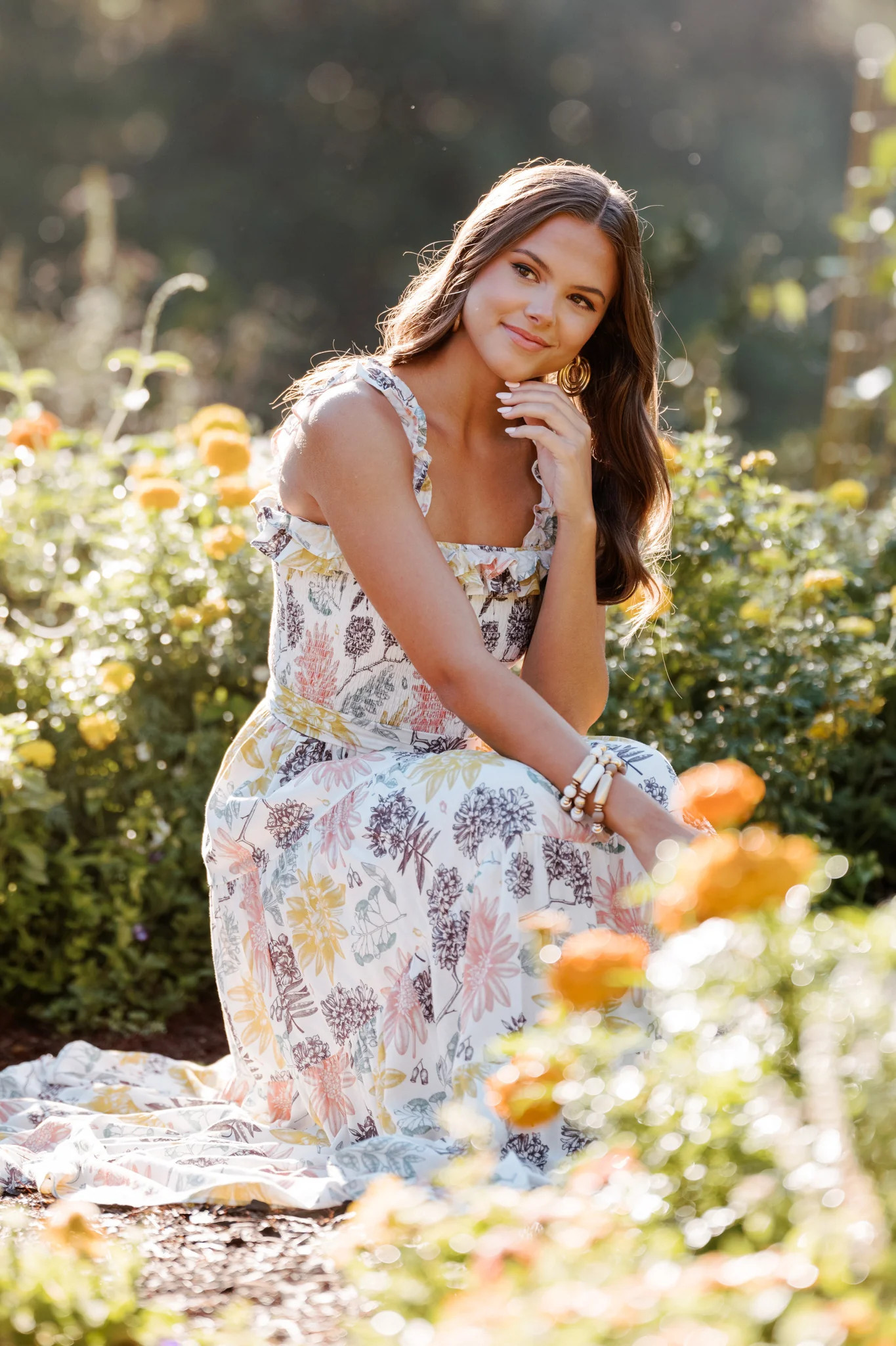 Inner Chaos Ivory Floral Print Maxi Dress | Red Dress 