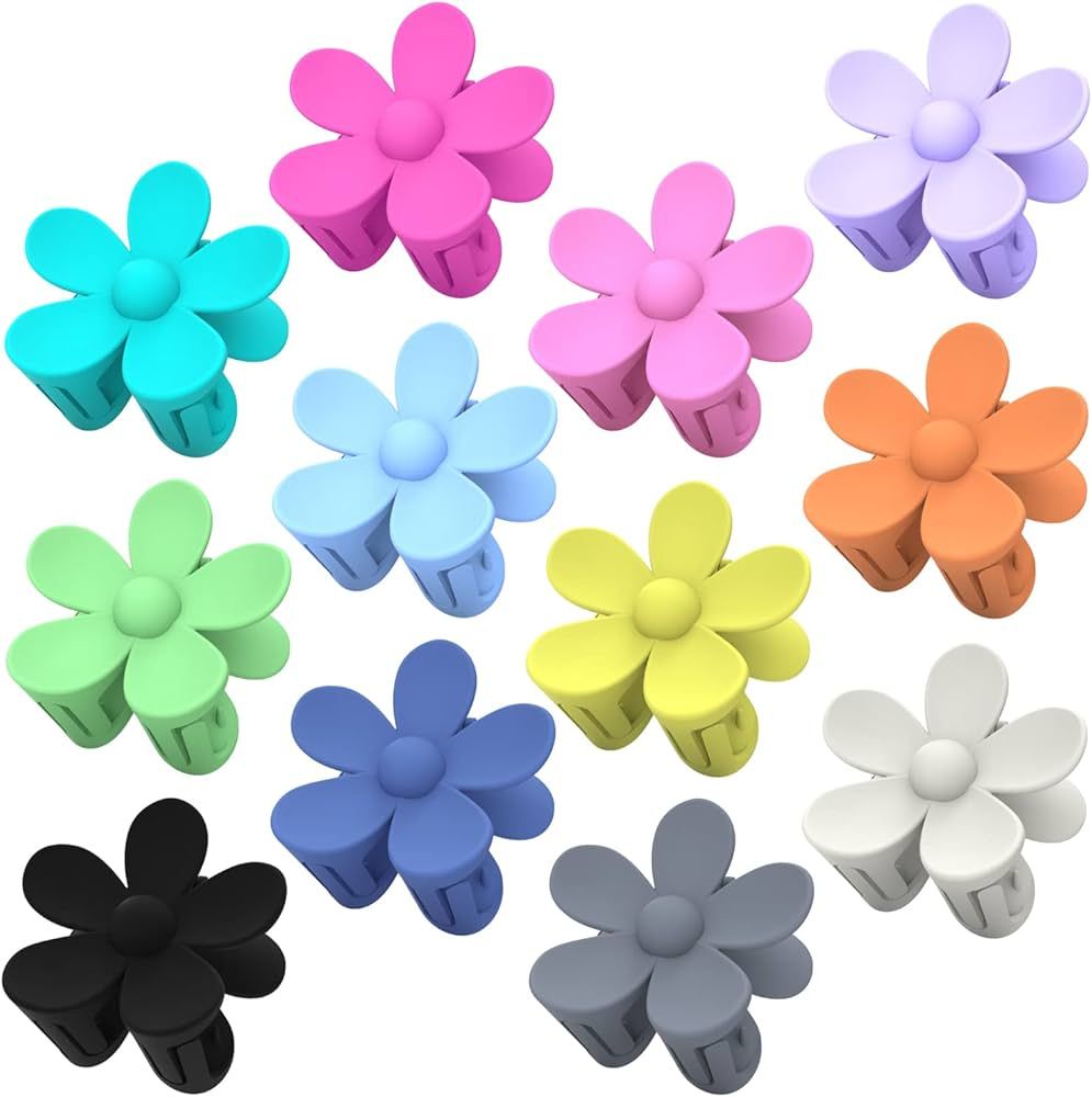 Flower Hair Clips 12Pcs Hair Claw Clips Cute Claw Clips for Women Girls Nonslip Matte Jaw Clip fo... | Amazon (US)