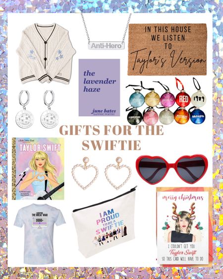 Gift Guide for the Swiftie Amazon Finds Black Friday Cyber Monday TAYLOR Swift cardigan Christmas card Christmas decor home decor sunglasses 

#LTKhome #LTKCyberweek #LTKGiftGuide
