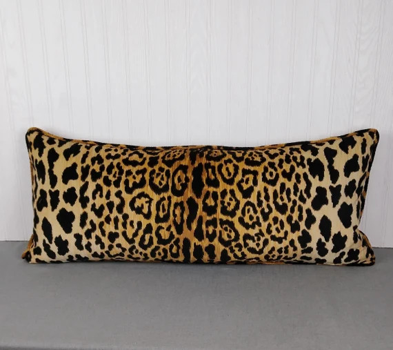 Leopard Cheetah Velvet Pillow Cover Extra Long Lumbar 14x30 - Etsy | Etsy (US)