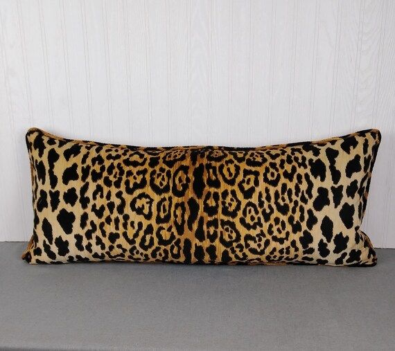 Leopard Cheetah Velvet Pillow Cover Extra Long Lumbar 14x30 - Etsy | Etsy (US)