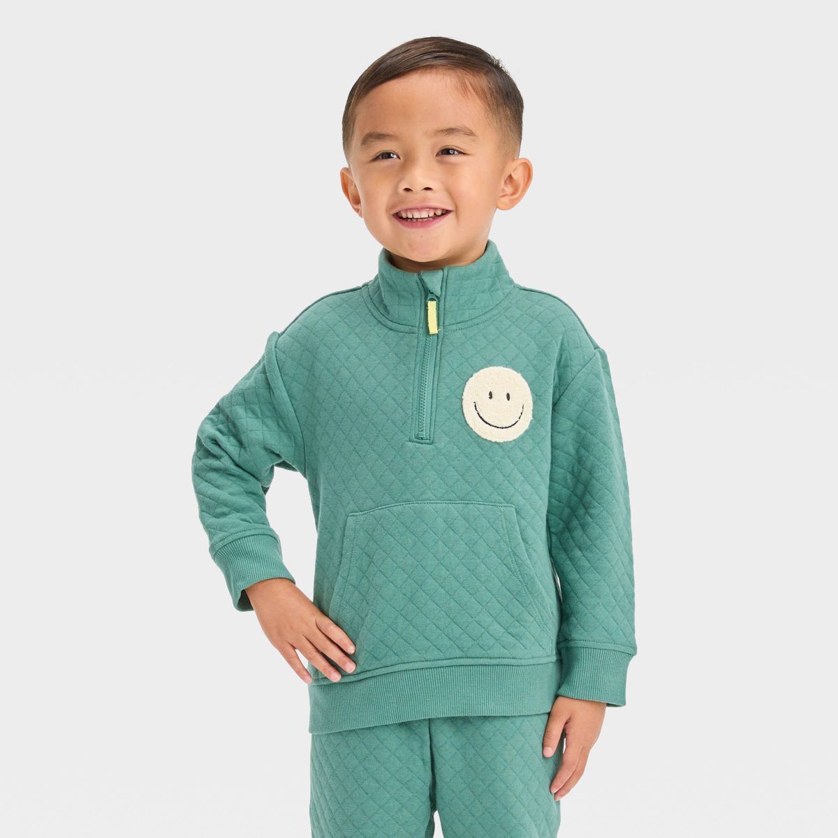 Grayson Mini Toddler Boys' Quilted Half Zip Pullover Sweatshirt | Target