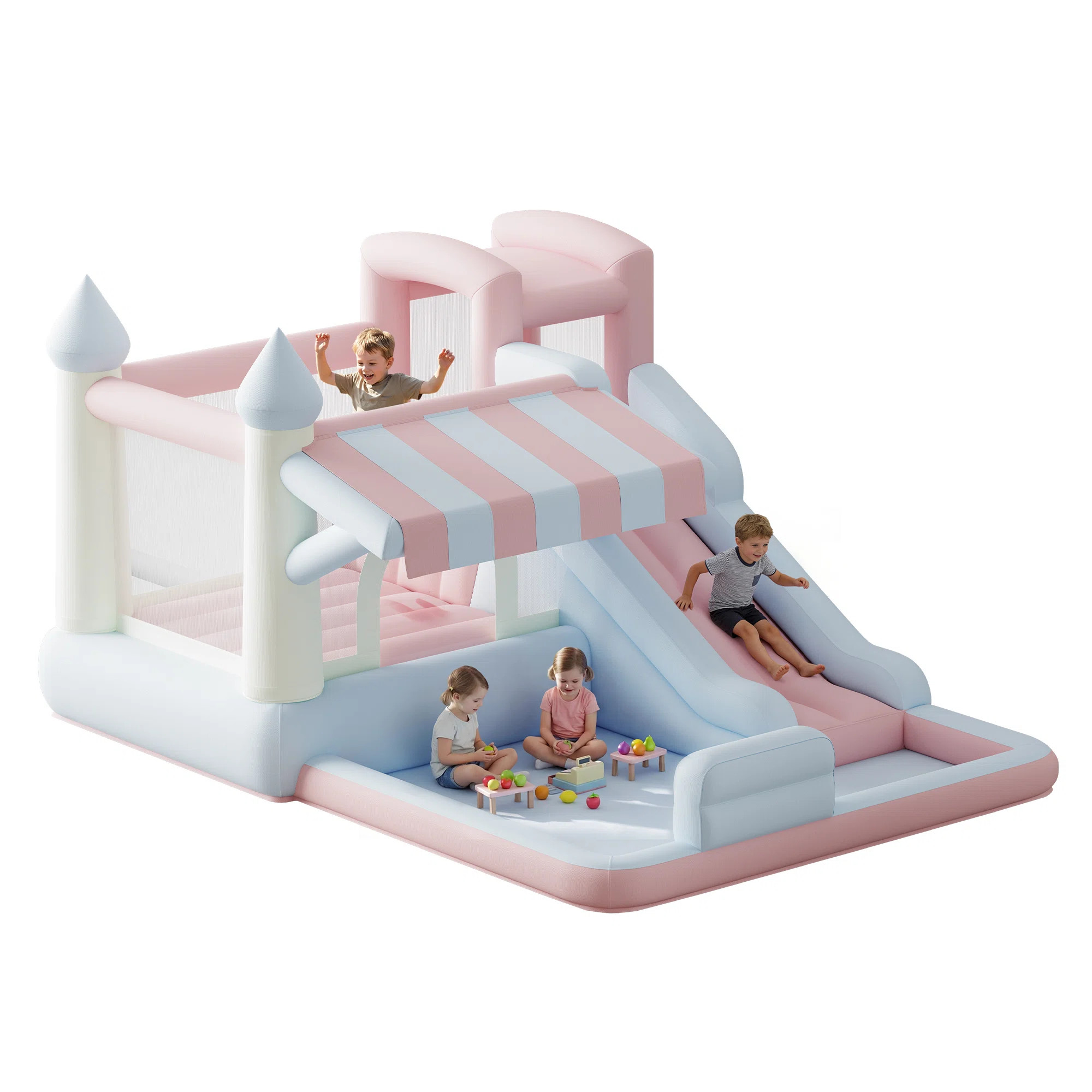 Inflatable Bounce House, Water Slide With Jumping Area, Climbing Wall, Splash Pool, Indoor Outdoo... | Wayfair North America