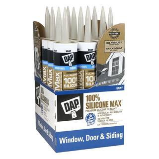 Silicone Max 10.1 oz. Gray Premium Window, Door, and Siding Silicone Sealant (12-Pack) | The Home Depot
