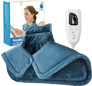 Heating Pad for Neck and Shoulders 2lb Weighted Neck Heating Pad for Pain Relief 6 Heat Settings ... | Amazon (US)