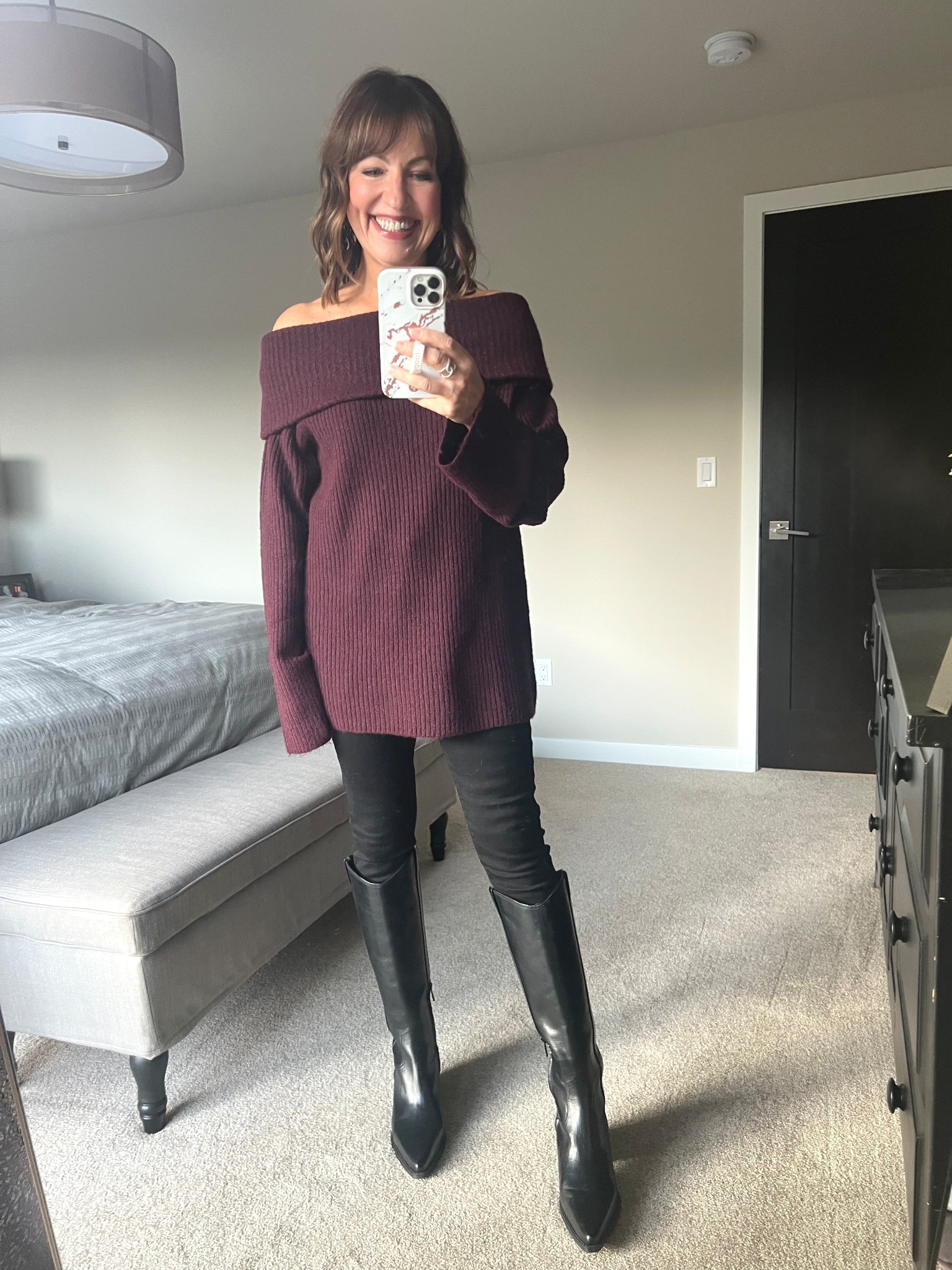 Date night outfit!

H&M, off the shoulder sweater, black skinny jeans, Levi’s, Sam Edelman boots, tall black boots, western boots, burgundy sweater 

#LTKSeasonal #LTKStyleTip #LTKFindsUnder50