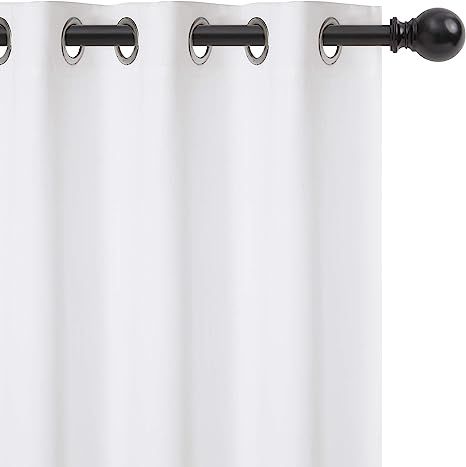 Farmhouse Curtains 50x84 inch White Textured Slub with Grommet,Bathroom Curtains,Bathroom Window ... | Amazon (US)
