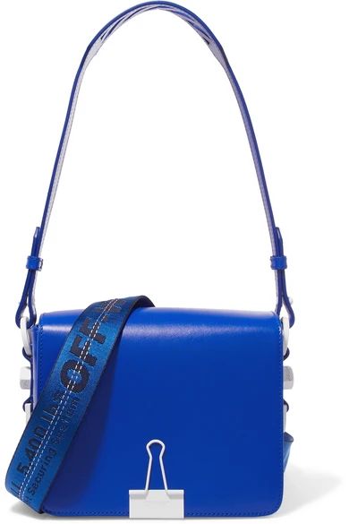 Off-White - Embellished Leather Shoulder Bag - Blue | NET-A-PORTER (UK & EU)