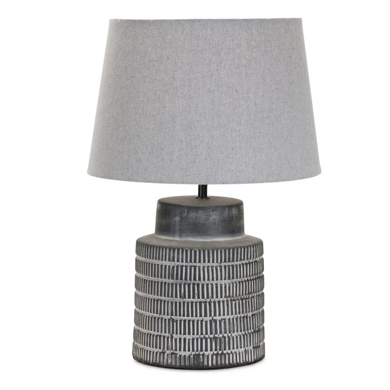 Melrose Etched Table Lamp with Tapered Lamp - 21" - Black and Brown | Walmart (US)