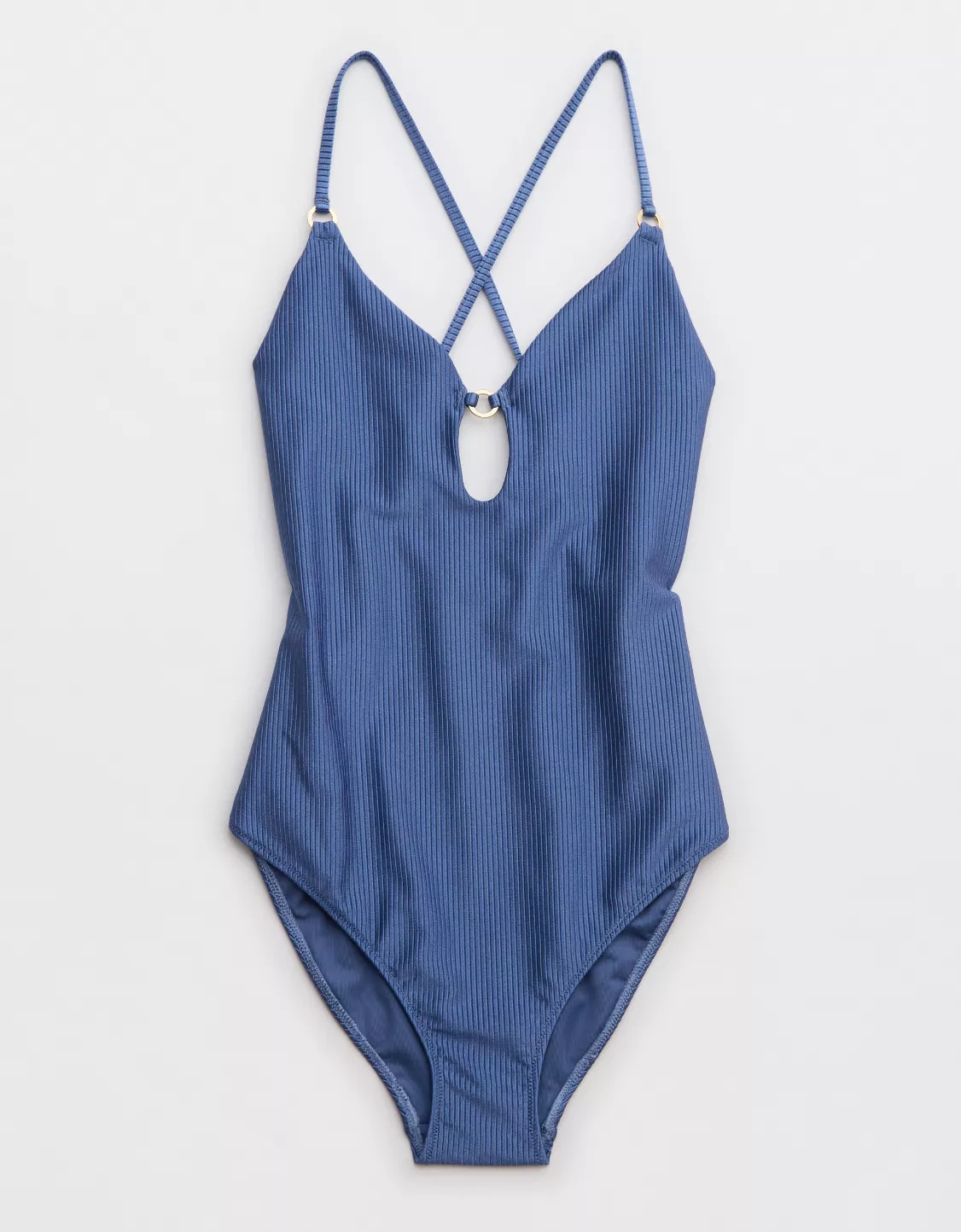 Aerie Shine Rib Full Coverage One Piece Swimsuit | Aerie