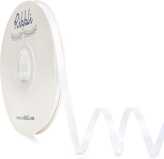 Ribbli White Satin Ribbon,Double Faced Satin 1/4 inch x Continuous 50 Yards,White Ribbon Use for ... | Amazon (US)