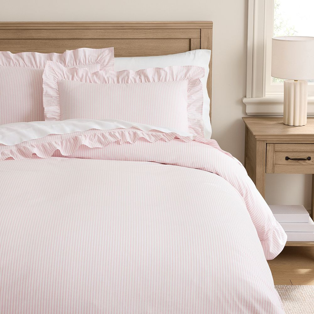 Ruffle Stripe Duvet Cover | Pottery Barn Teen