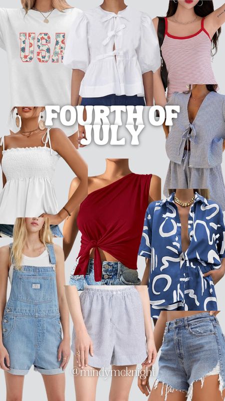 Found some cute Fourth of July inspired outfit ideas! How cute is the gingham set from Amazon and the seersucker boxer shorts (so trendy)! But honestly a good USA tshirt will always be the best, especially at the lake! 

#LTKFindsUnder50 #LTKParties #LTKStyleTip