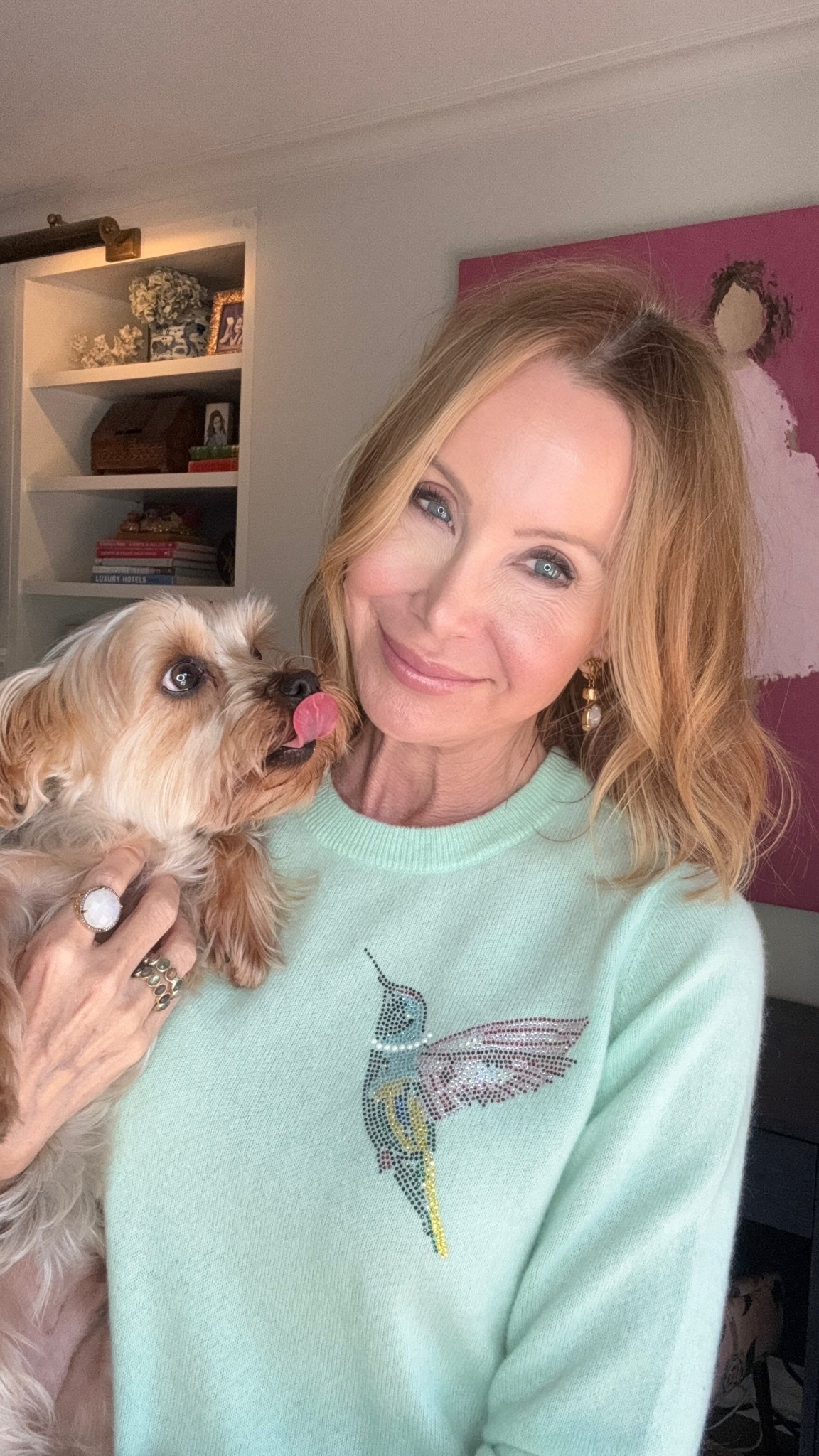 This sweater is so special co-designed by one of my friends… a hummingbird always represents my late mother which it does for her as well. Comes in pink and a cardigan as welll

#LTKStyleTip