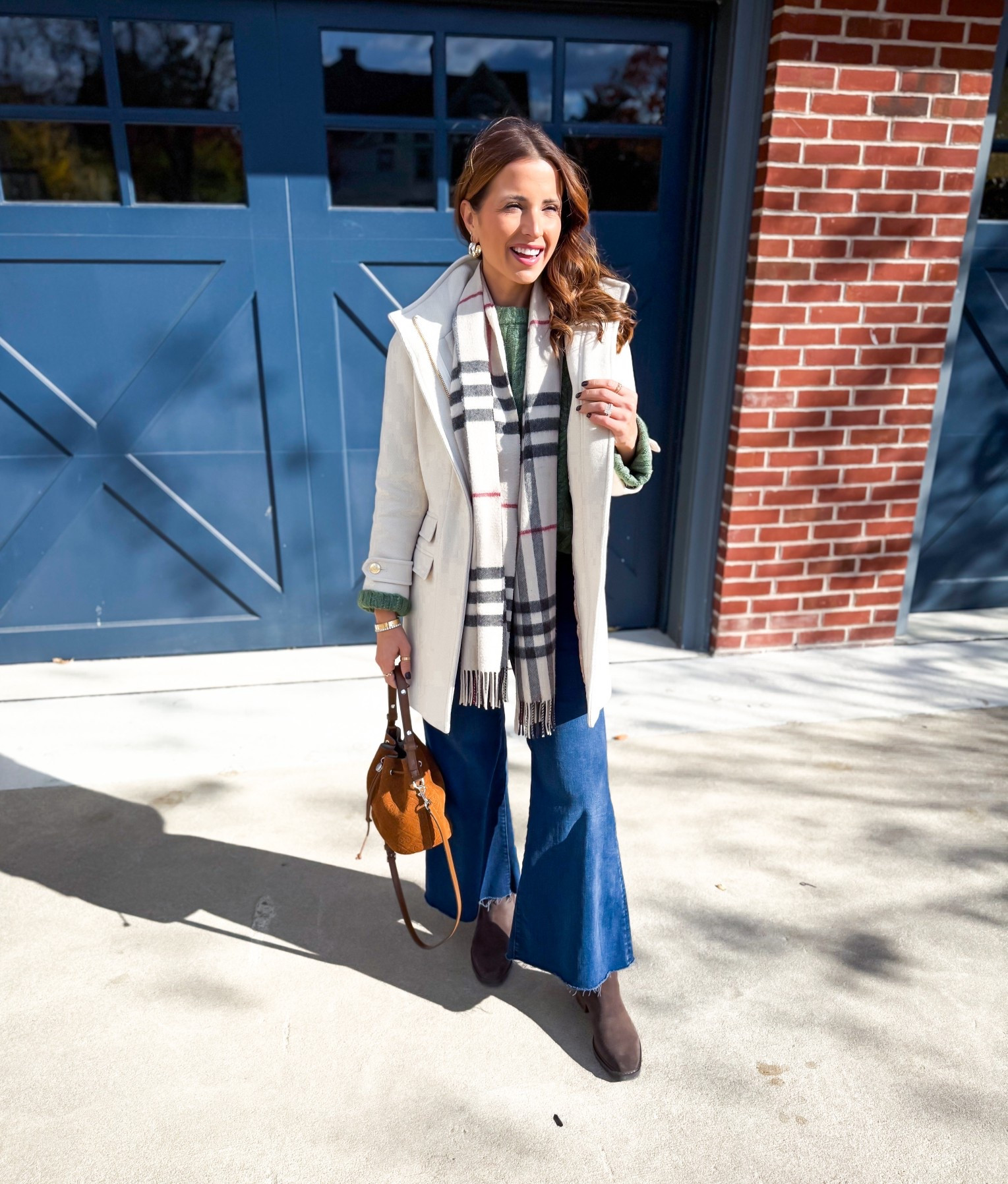 Jcrew coat in 00 petite. Target cashmere-feel sweater in XS. Madewell wide leg crop jeans in 24 regular. Blondo waterproof knee high boots - I went up half a size. Fall out. Casual outfit. Every day outfit. Elevated casual outfit.

#LTKShoeCrush #LTKootd #LTKSeasonal