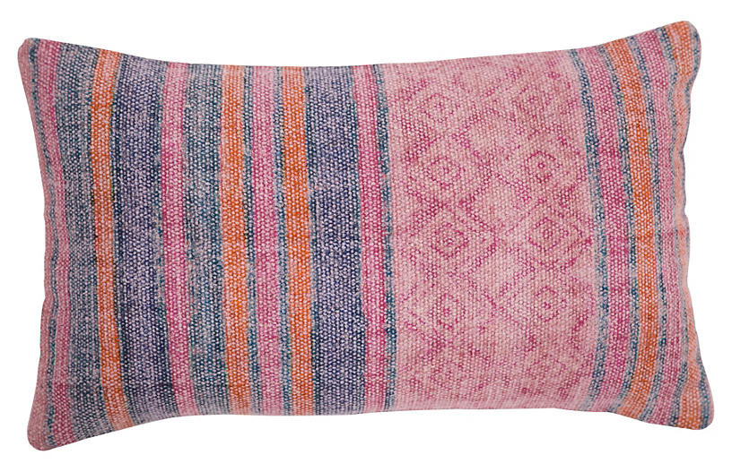 Clara 14x20 Cotton Pillow, Pink | One Kings Lane