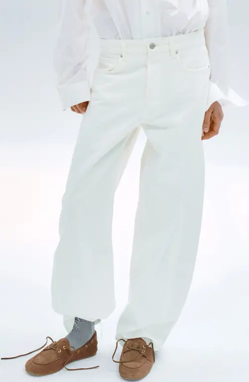 MANGO Mid Rise Balloon Jeans in Off White at Nordstrom, Size 8 | Nordstrom