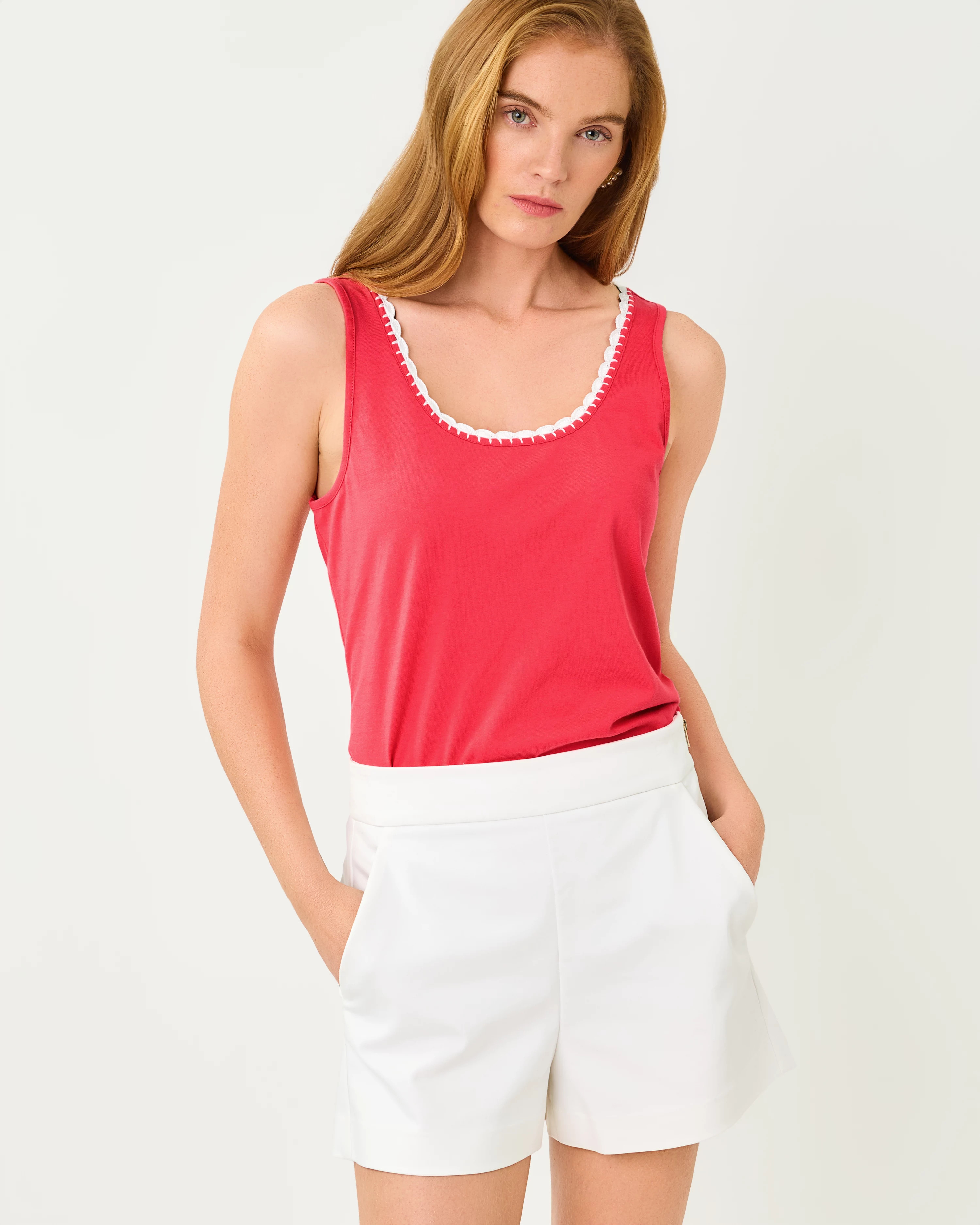 Gabbie Crochet Trimmed Knit Tank Top | Lilly Pulitzer