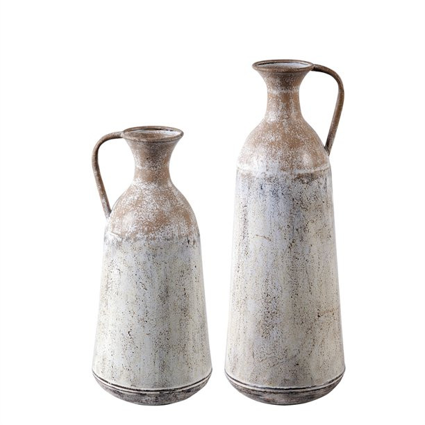 LuxenHome 2-Piece Roma Pitcher Metal Vases | Walmart (US)