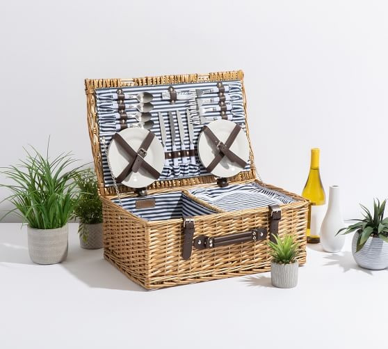 Providence Woven Picnic Basket, Set for 4 | Pottery Barn (US)