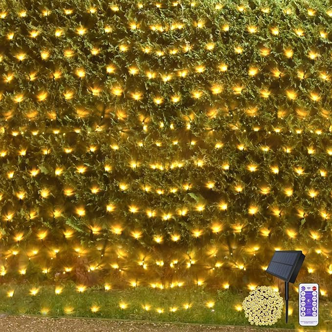 Net String Lights Solar Powered Outdoor Tree Light 15 x 5ft Mesh Light Garden Twinkle Light with ... | Amazon (US)