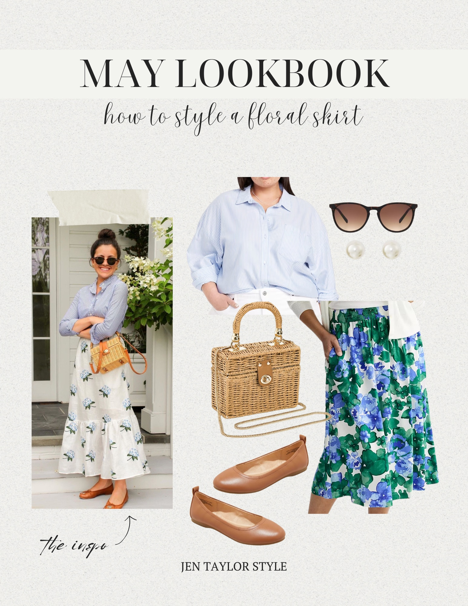 How to style a floral skirt with a blue button down for spring  

#LTKFindsUnder50 #LTKPlusSize #LTKStyleTip