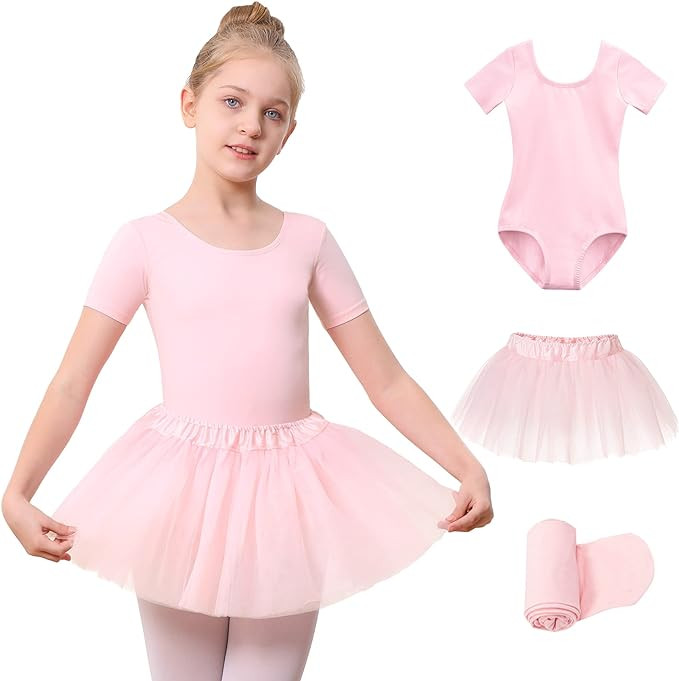 Stelle Girls Ballet Leotards Toddler Dance Outfit Combo with Pull on Skirt and Tights (Toddler/Li... | Amazon (US)
