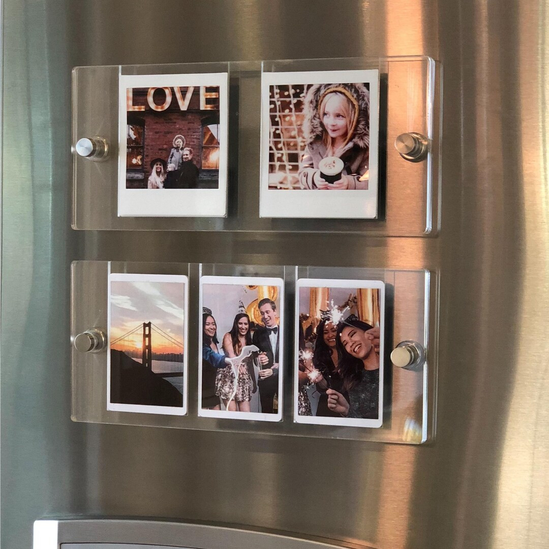 Magnetic Photo Frame for Instax Wide, Square & Mini Film | Acrylic floating picture frame | Birth... | Etsy (US)