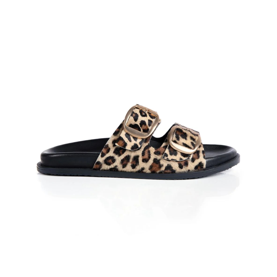 Talia: Leopard Two Bar Sandals | Air & Grace