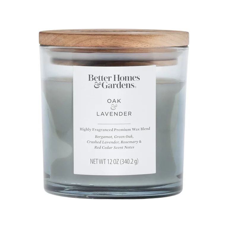 Better Homes & Gardens 12oz Oak & Lavender Scented 2-Wick Ombre Jar Candle | Walmart (US)