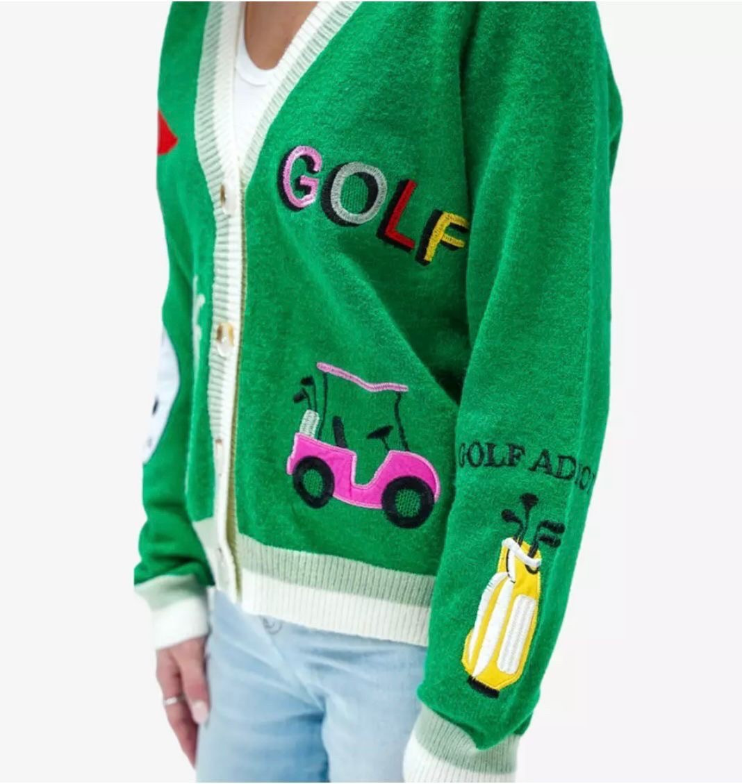 Women’s long sleeve green cardigan. Gold cardigan. Green cardigan. 

#LTKOver40 #LTKActive