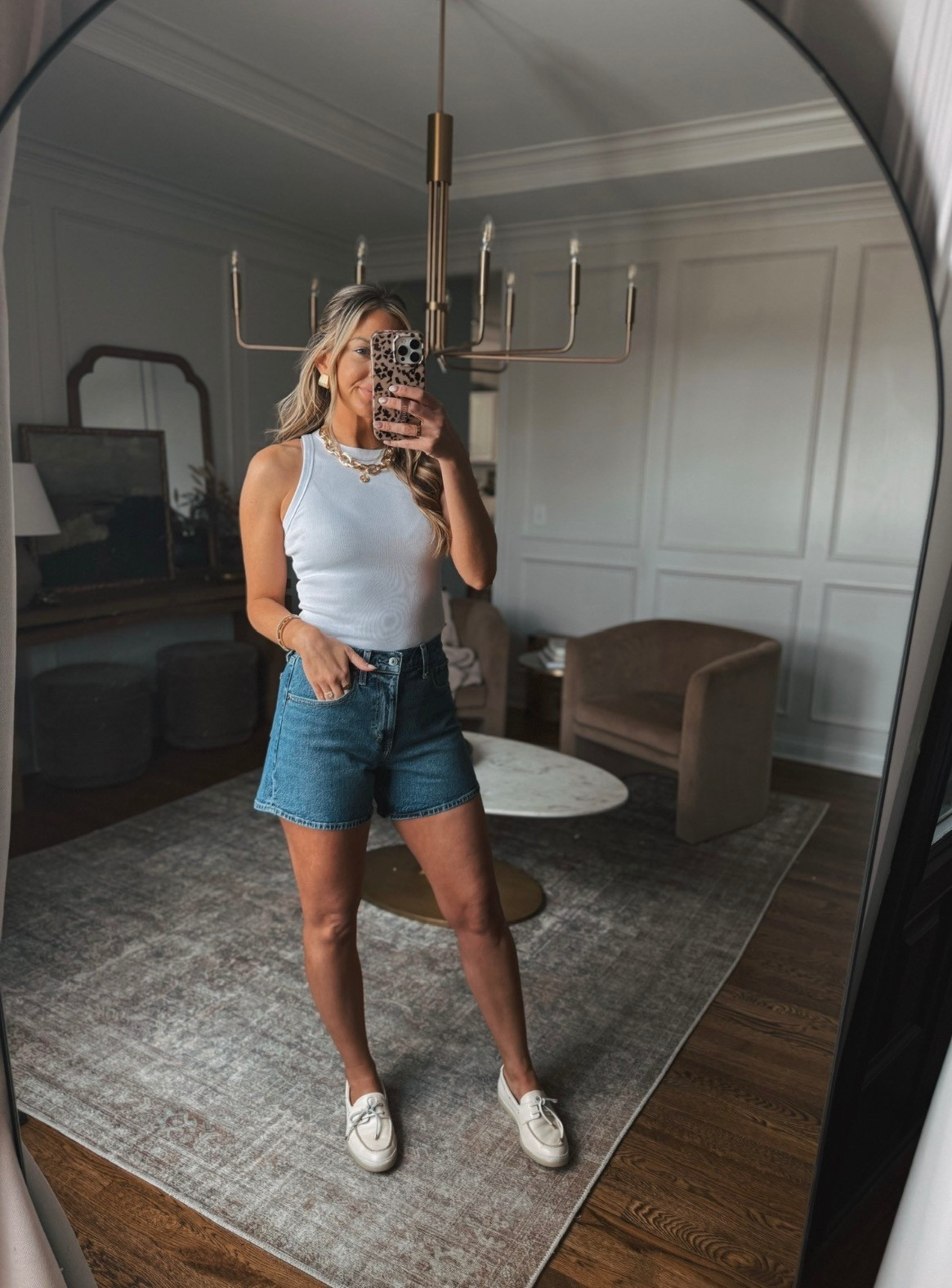 I love color and hem line of these dad shorts! Color: medium #Abercrombie  

 #LTKdayinmylife #LTKootd #LTKmomlife