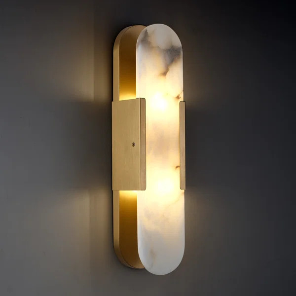 1-Light 20" Dimmable LED Flush Mounted Wall Sconce with Alabaster Shade(G9 Bulbs Included) | Wayfair North America